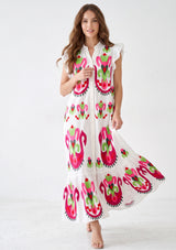 Vestido largo de algodón para mujer - Zaara
