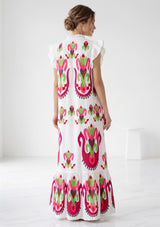 Vestido largo de algodón para mujer - Zaara