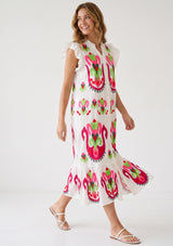 Vestido largo de algodón para mujer - Zaara