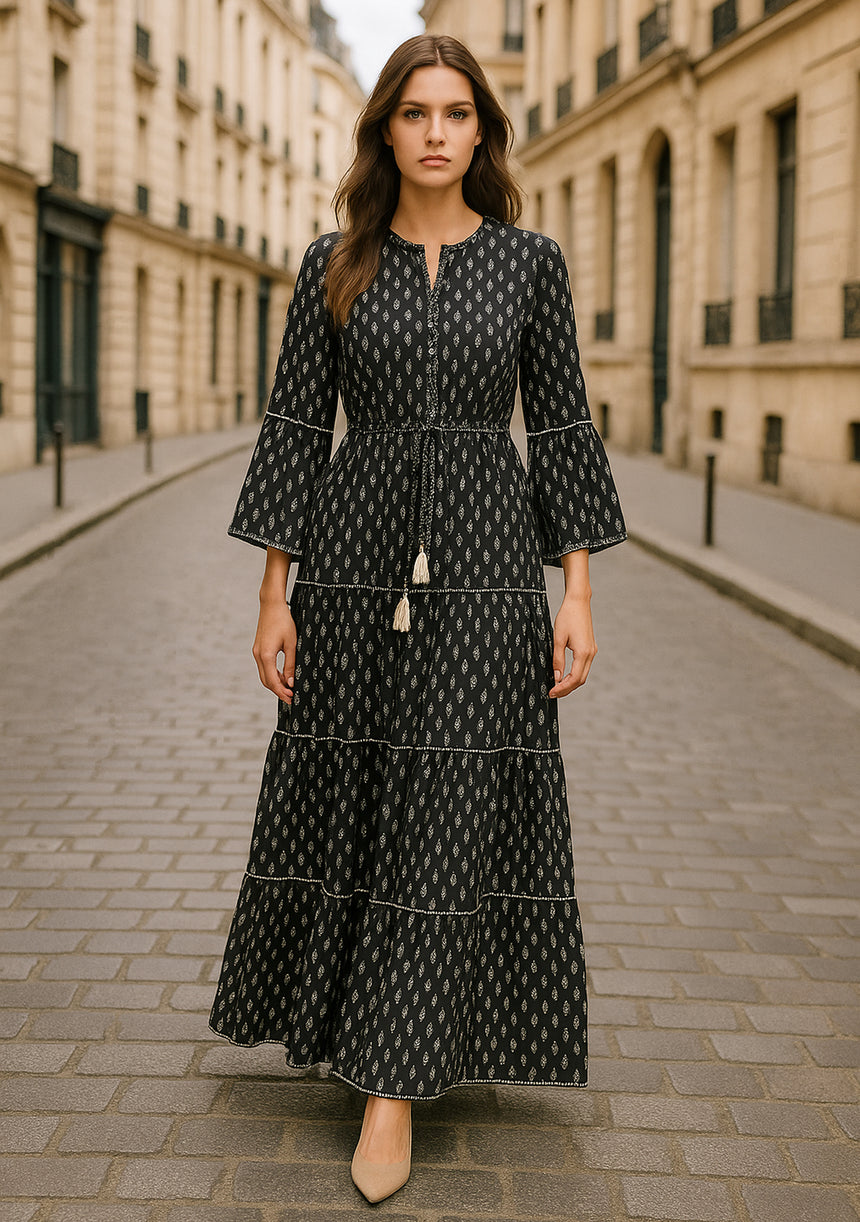 BLACK PRINT DRESS