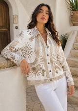 Women's Artisan Hand Embroidery Canvas Jacket - Yara