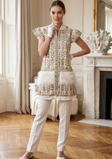 ibBan Women's Luxury Hand Embroidered Winter Vest Coat - Isobel