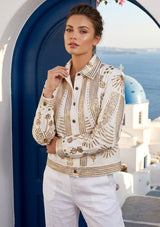 Women's Artisan Hand Embroidery Canvas Jacket - Yara