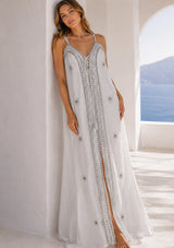 ibBan Robe en Coton Premium à Bretelles et Broderies à la Main - Robe à Bretelles Fokta