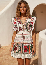 ibBan Hand Embroidered Long Dress | Luxury Bohemian Short Dress - Orla