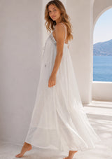 ibBan Robe en Coton Premium à Bretelles et Broderies à la Main - Robe à Bretelles Fokta