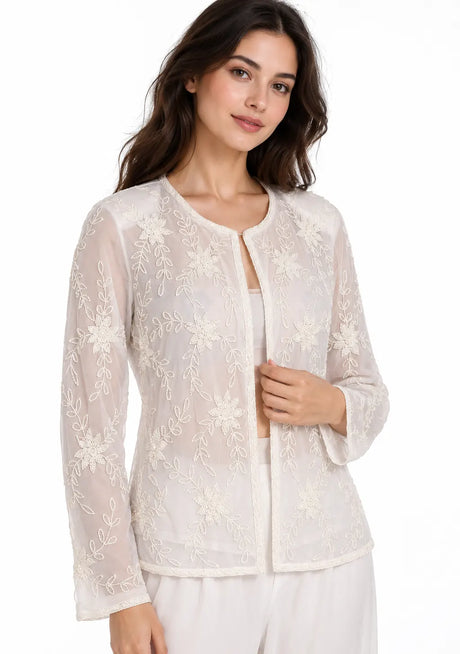 ibBan Women’s Jacket and Pant Co-Ord Set with Beadwork -Aisling