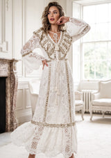 ibBan Women's Luxury Hand Embroidered Lace Maxi Dress - Isobel