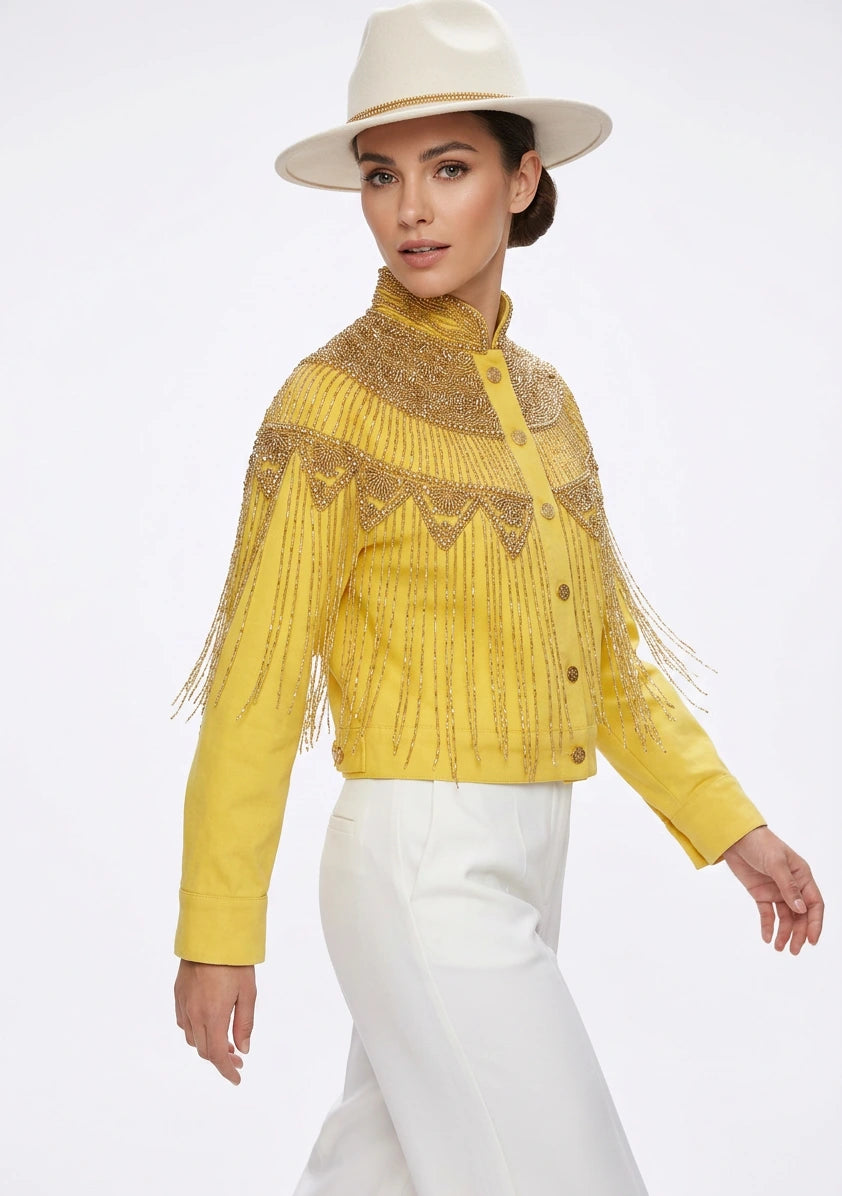 Chaqueta de lona artesanal para mujer - Collar