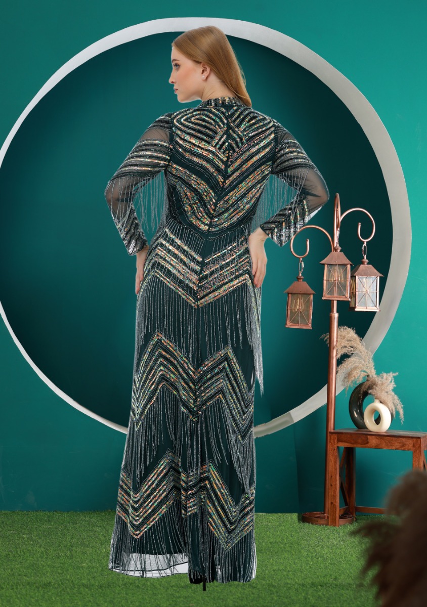 NAAZ LONG DRESS (GREEN)