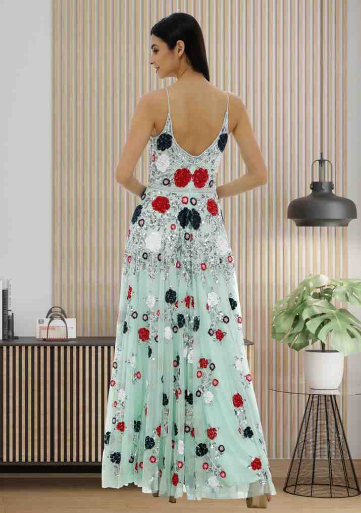 KAYRA LONG DRESS (AQUA)